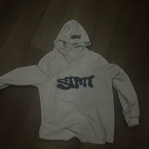 Light oatmeal puff print hoodie